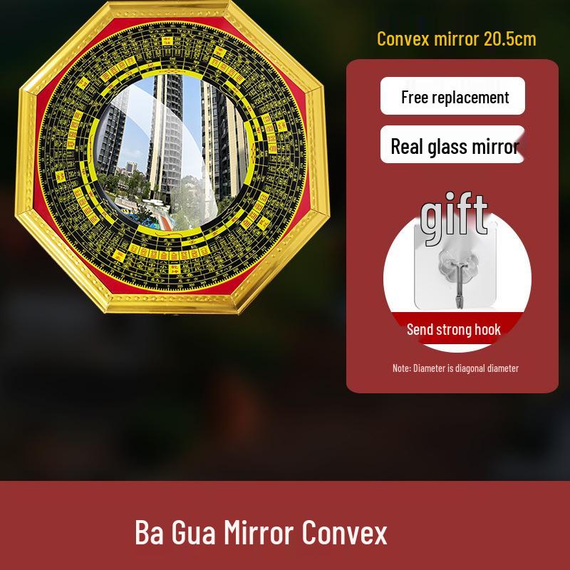 Pure Copper Bagua Convex Mirror for Home & Shop Décor