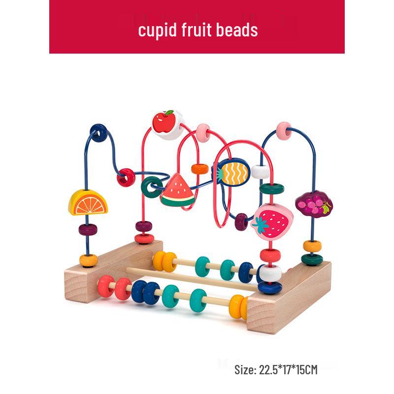 Multifunctional Bead Maze and Block Toy for Infants and Toddlers Ages 0-3 Years