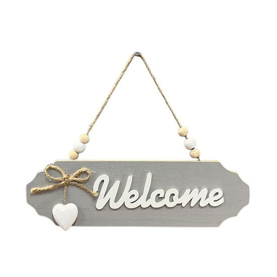 Decorative House Sign with Bow Knot Decor Letter Print Hanging Sign Versatile