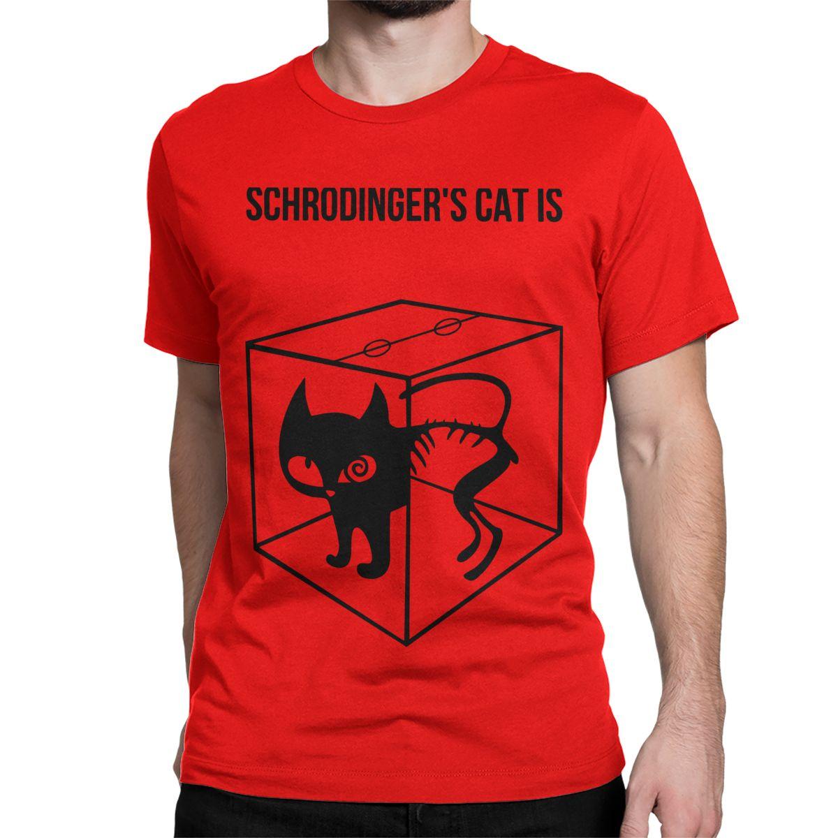 Мужская Женская Футболка Кот Шрёдингера Мертв И Жив Прикольная Хлопковая Футболка Квантовая Механика Физика Наука Гик Футболка S