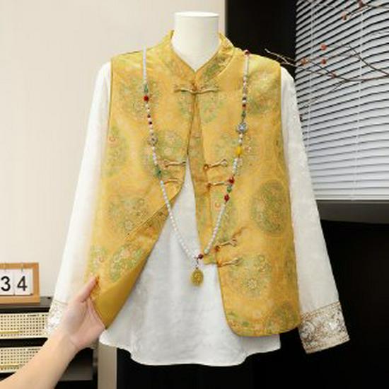 Women s Winter Embroidered Frog Button Vest - Chinese Tang Suit Style, 2026 Collection 2XL