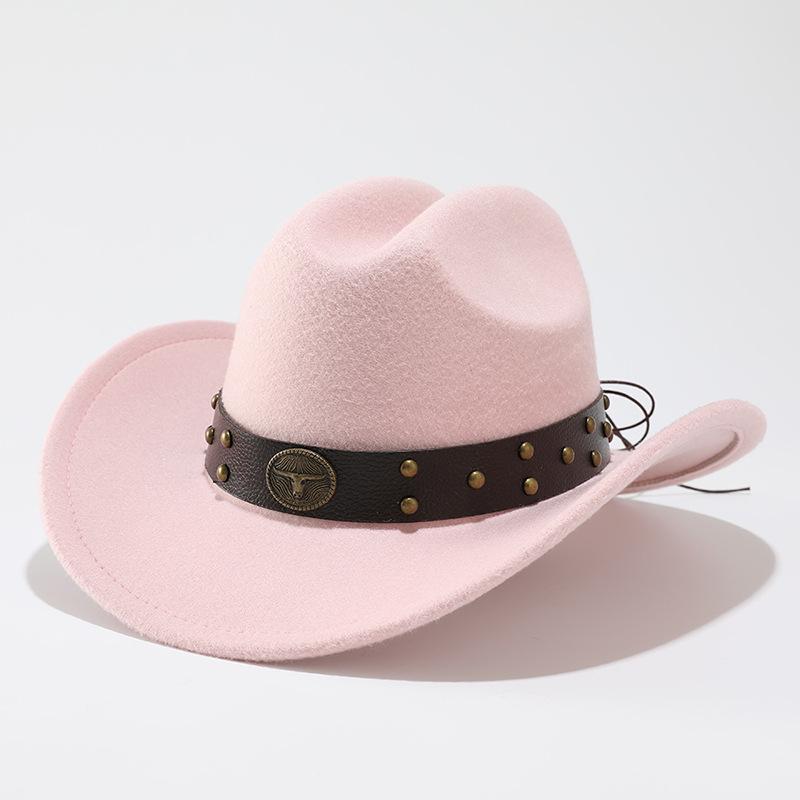 Hot-selling retro bull's head big-brimmed top hat European and American suede western cowboy hat men's and women's temperament jazz hat