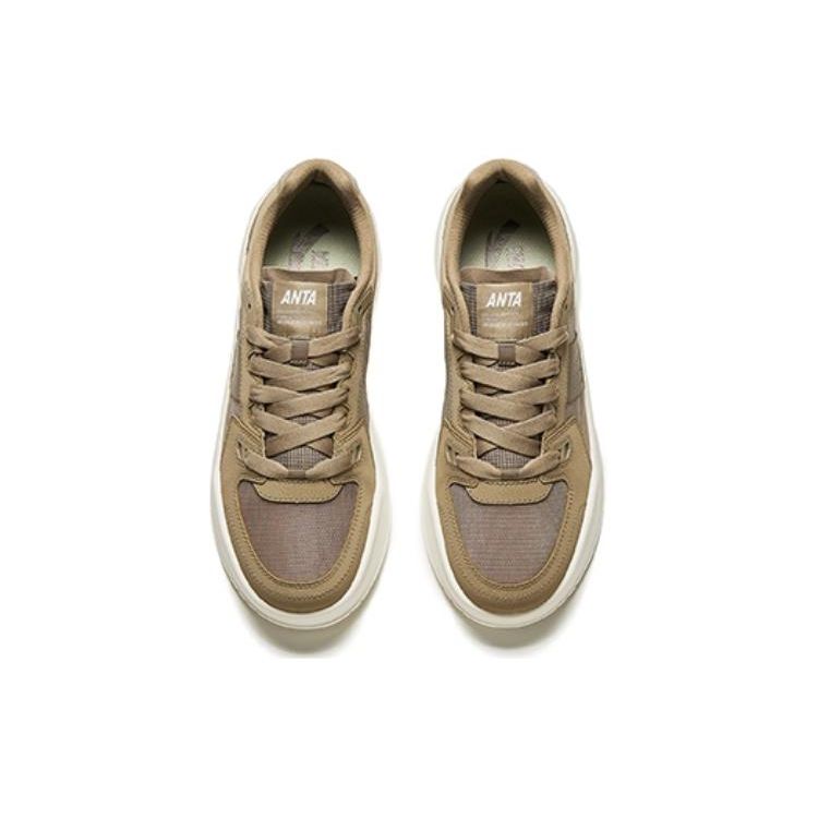 Anta Caramel Slip-Resistant Shock-Absorbing Durable Breathable Low-Top Skate Shoes Men sneaker Brown 112428013-5