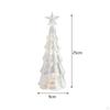 Glass Christmas Tree with Lights Tabletop Xmas Night Light Figurine Ornament for