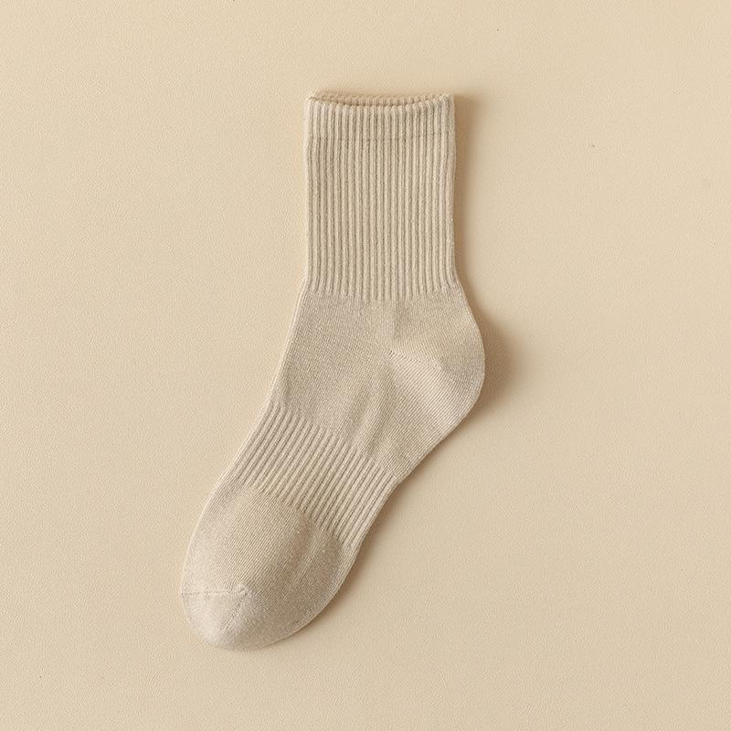 Chaussettes hautes en coton à tube haut en caoutchouc, rétro sport, absorbant la transpiration, respirant, pour hommes, printemps et automne