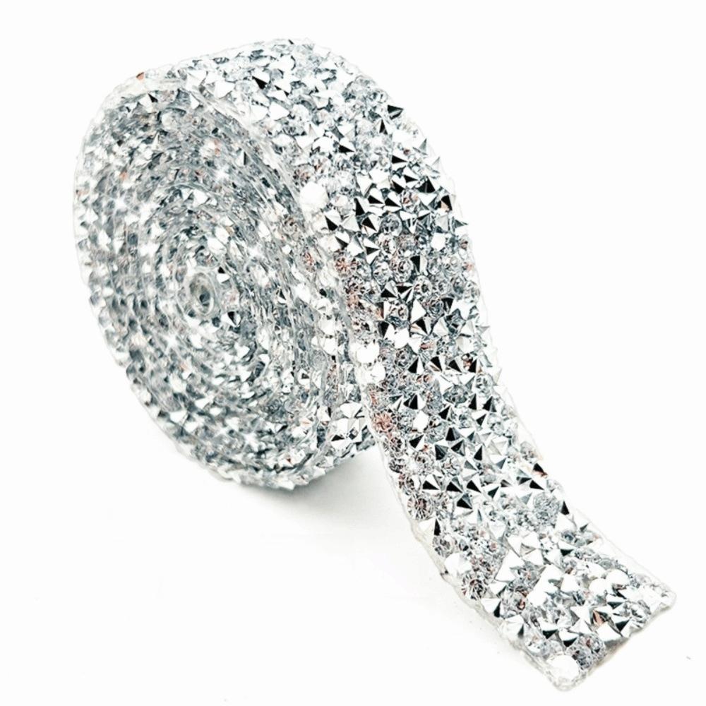 Decorative Strip Colorful Resin Rhinestone Shiny Flexible Rhinestone Strip Self Adhesive DIY Rhinestone Sticker Garment Decor