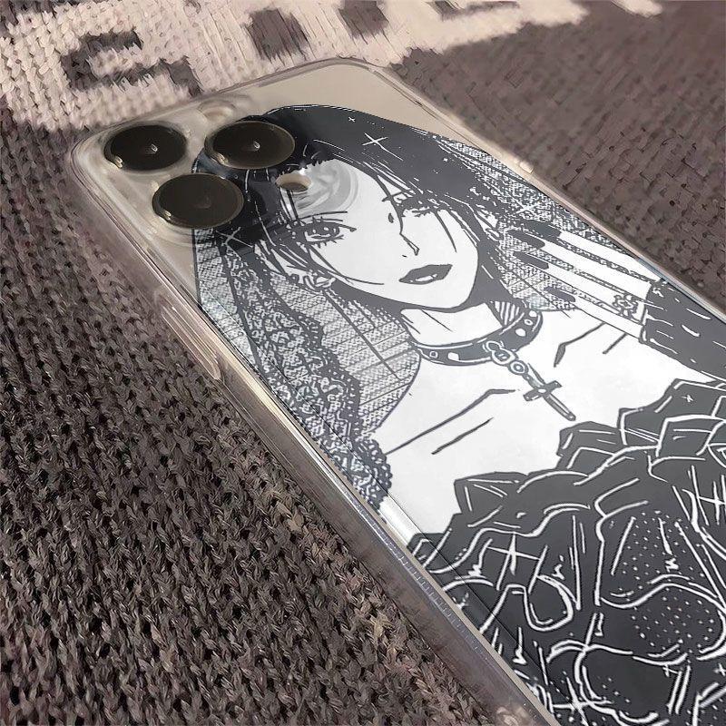 Manga Bride Wedding Clear Phone Case for iPhone 17 16 15 14 13 12 11 16E Series Pro Max Plus Double Layer Protection