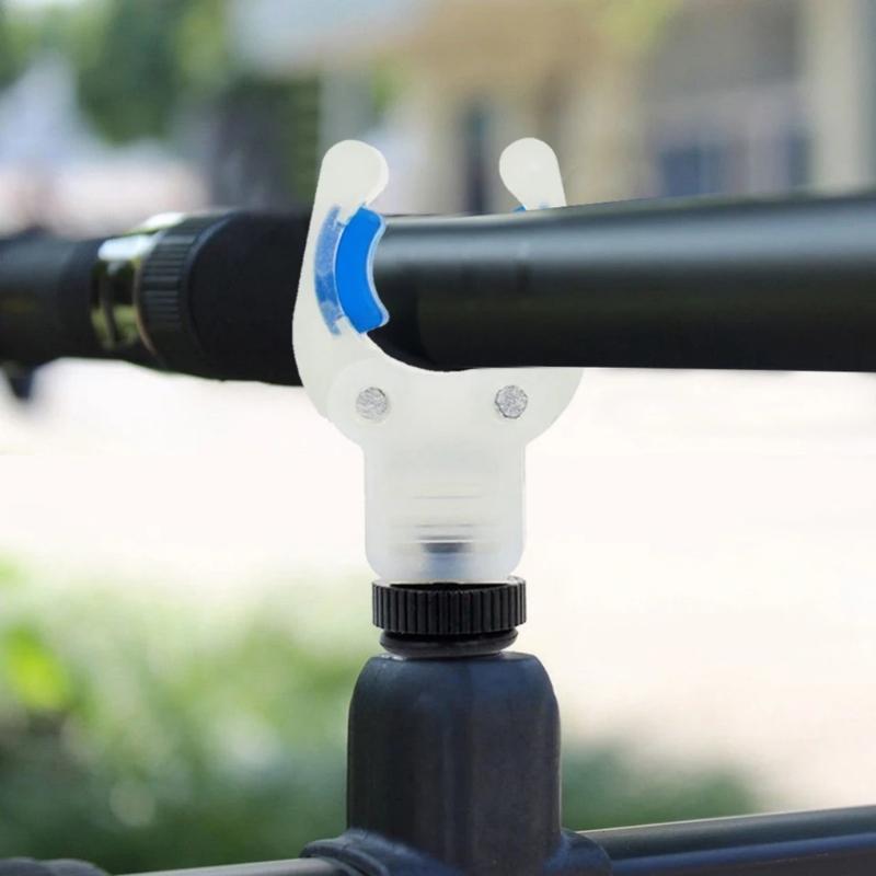 Fishing Rod Rest Head with Night-Visible Fork, V-Shaped Support and Screw-In Base, Pier Use, Shore Use, Night Fishing