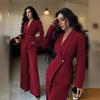 Spring and Autumn Fashion Temperament Casual Suit Women's Solid Color V-Neck Suit Wide Leg Pants Two-piece Set
