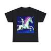 Unisex Adult T Shirt Alien Riding Unicorn Funny UFO Tee Weird Hipster Novelty