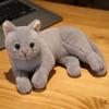 Lifelike Tricolor Cat Plush Toy Stuffed Simulation Cute Cat Doll Animal Pet Soft Home Decor Gift