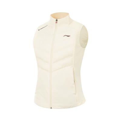 Li Ning Running Series Cardigan Stand Collar Brand Logo Letter Vest Women Vest AMMV022-3