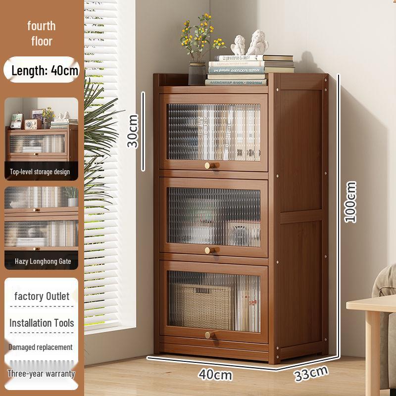 Floor-Standing Bookshelf for Students and Children - Compact Storage Cabinet for Small Apartment Living Rooms