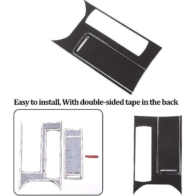 ABS Carbon Fiber Style Plastic Center Console Panel Cover Frame Trim 3pcs for Land Rover Range Rover Sport 2014-2017 Left Hand Drive Accessories