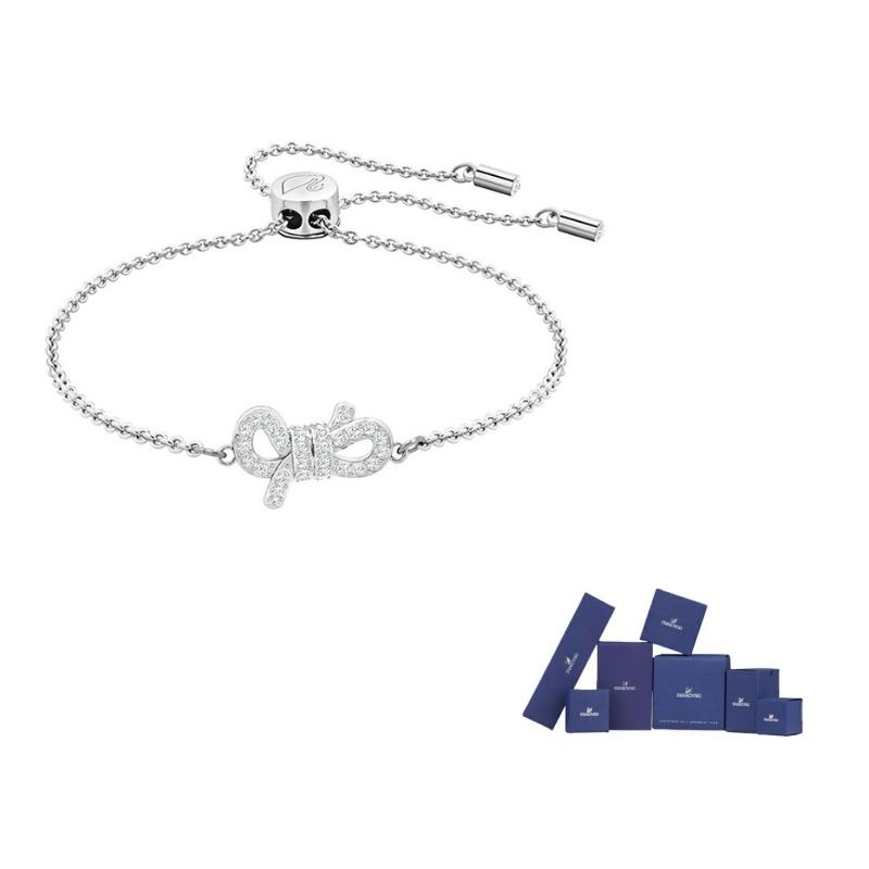 Swarovski Rhodium plated Bracelets Womens White Gold Plated 24cm-Original brand box (color random)