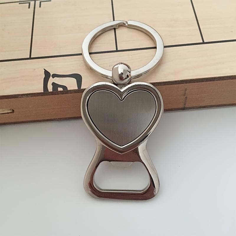 Stainless Steel Heart Keychain Bottle Opener 1pc, Portable No Electric Beer Opener, Perfect Party Gift for Friends