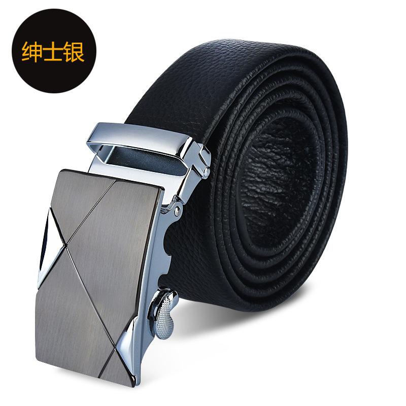 Men'S Belt First Layer Cowhide Automatic Buckle Leather Belt Business Leather Belt Men'S