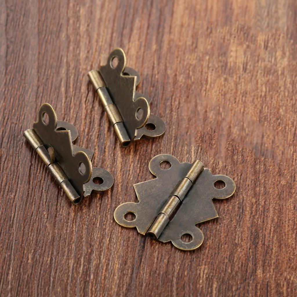 20 szt. Zawiasów motylkowych z brązu szczotkowanego - Art Deco, Łatwy montaż powierzchniowy do biżuterii