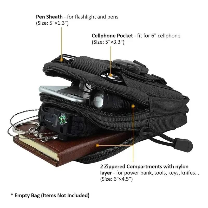 Tactical Waist Bag Outdoor Camping EDC Tool Wallet Purse Fanny Backpack Phone Bag Nylon Molle Hunting Utility Gadget Belt Pouch