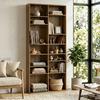 CD and DVD Storage Unit, 18 Compartments, 78.5 x 24 x 175 cm, Dark Walnut