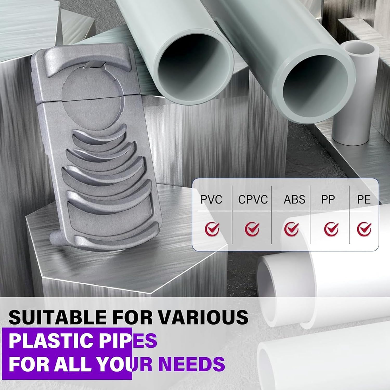 Инструмент для снятия фаски с пластиковых труб, 6 размеров, развертка-фаскосниматель для ПВХ трубок, материал - быстрорежущая сталь