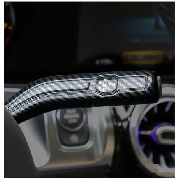 ABS Carbon Fiber Look Gear Shift Wiper Lever Cover For Mercedes Benz A B +