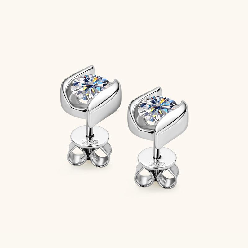 

5mm S925 Silver D VVS1 Moissanite Ear Studs Luxury Elegant Versatile Style Exquisite Fine Jewelry 6.5mm білий/золотистий