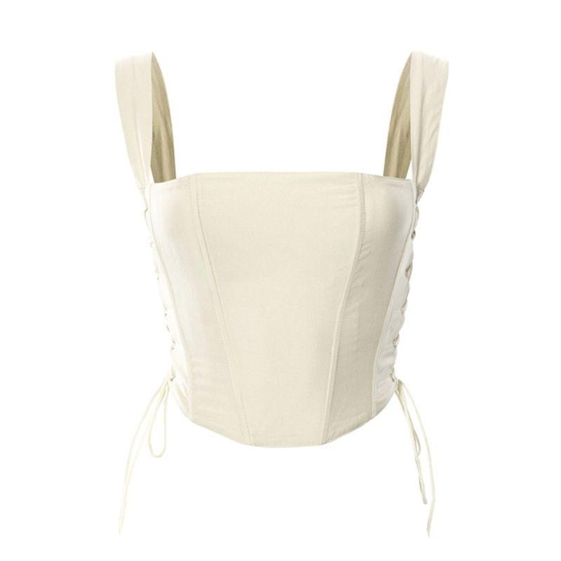 Solid Color Sexy Slim Strap Top Pure Color Sexy Silm Tied Top