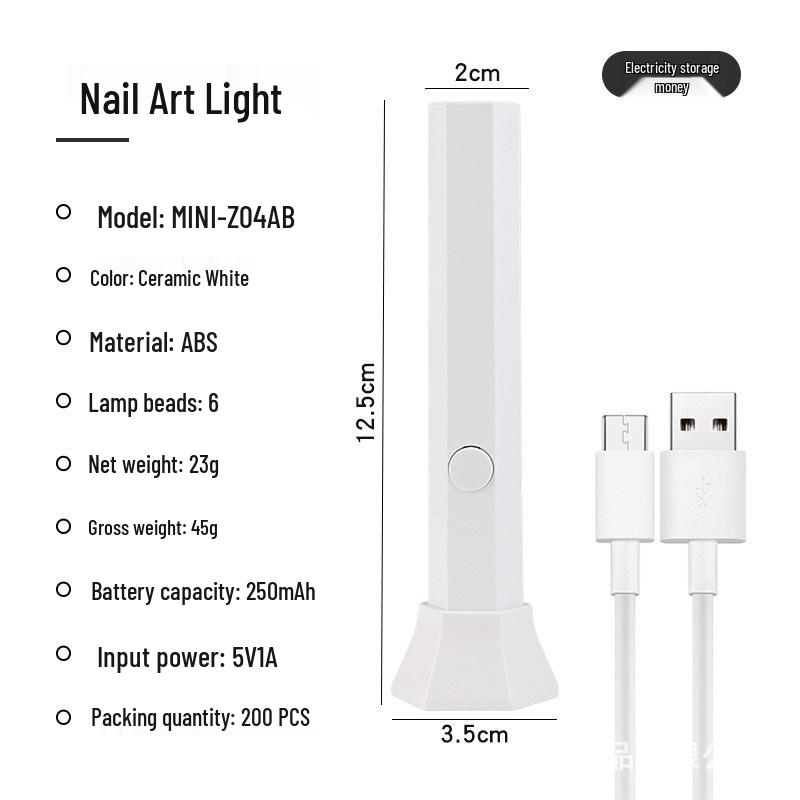 Portable Rechargeable UV Nail Art Quick-Dry Light Holder