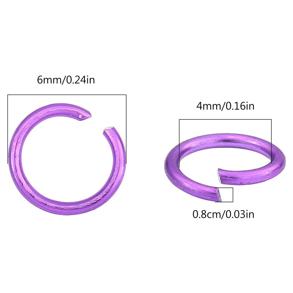 2250Pcs Open Aluminum Jump Rings 6mm Rings Connectors for Necklace Bracelet Pendant Choker Jewellery Making Findings
