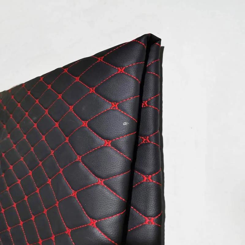 100x140cm Embroidery Quilted PVC Leather Fabric for Car Floor Mat Seat Decoration Faux Leathers Upholstery Wall Craft Material
