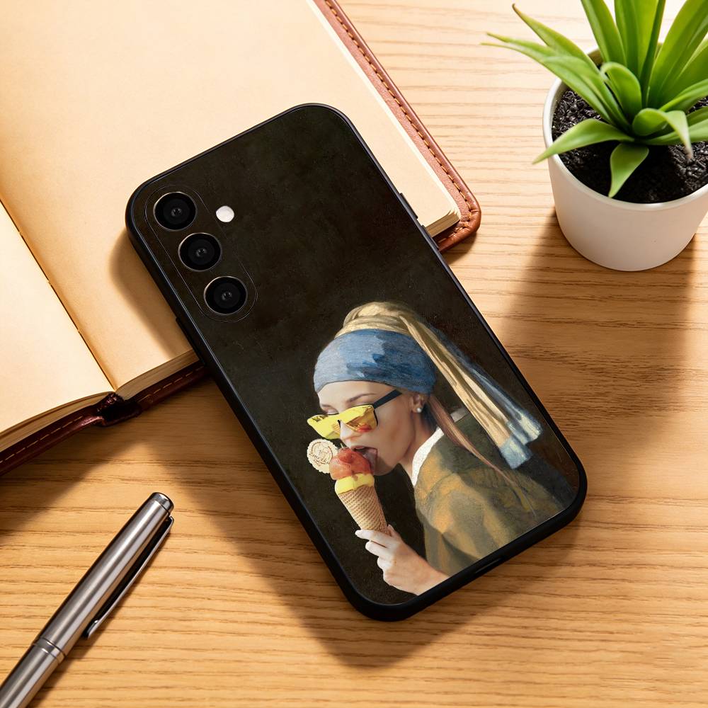 Aesthetic Funny David Mona Lisa-a Phone Case For Samsung Galaxy A73,A72,A71,A70,A53,A52,A51,Soft Silicone Black Cover