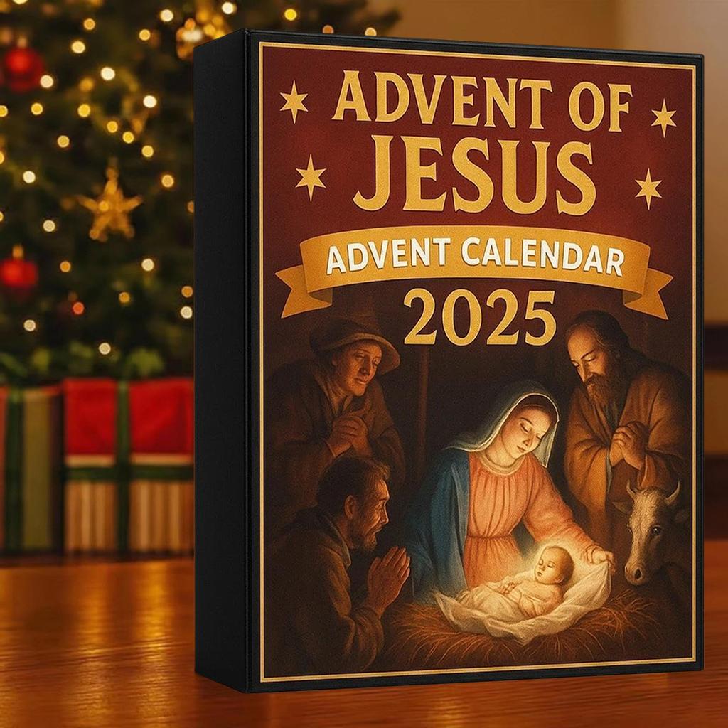 Julnedräkningskalender med Jesus med 24 2D Akrylpynt Kristet Adventskalender Gåvor för Barn Pojkar Flickor Småbarn