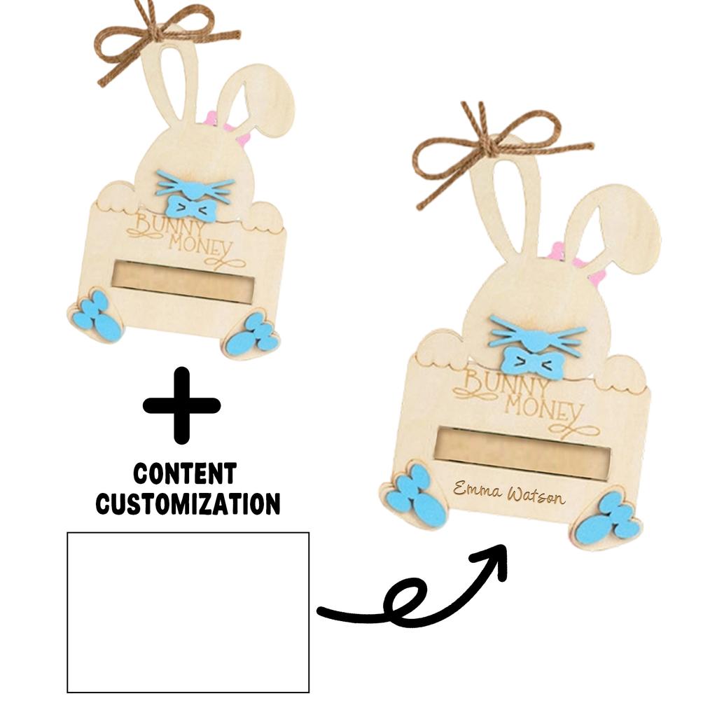 Personalized Easter Bunny Wallet, Creative Wooden Savings Gift