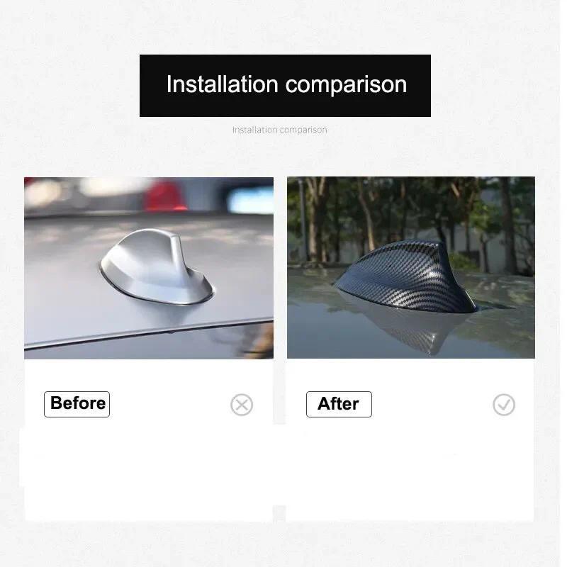 Car Roof Shark Fin Antenna Cover Trims For BMW 1 Series F20 F21 2012-2016 Auto Aerials Decor Carbon Fiber Parts