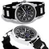 Salvatore Marra Moon Phase Multi-Calendar Men's Watch 5 ATM Water Resistant Rubber Strap Black Silver SM22105R-SSBK