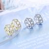 Echte 925 Sterling Silber Kette-förmige Ohrringe für Damen Runde Kreise Mikro-eingelegte Zirkon Ohrringe Hochzeitsfeier Schmuck Geschenke