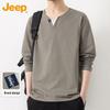 Men's Casual Fake Two-Piece V-Neck Long Sleeve T-Shirt
