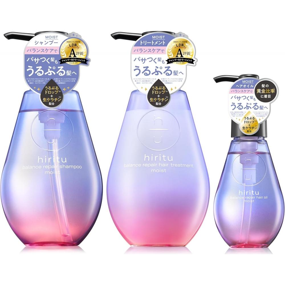 Hiritu Apricot   Jasmine Hair Care 3 Piece Set [moist] Balance Repair Shampoo