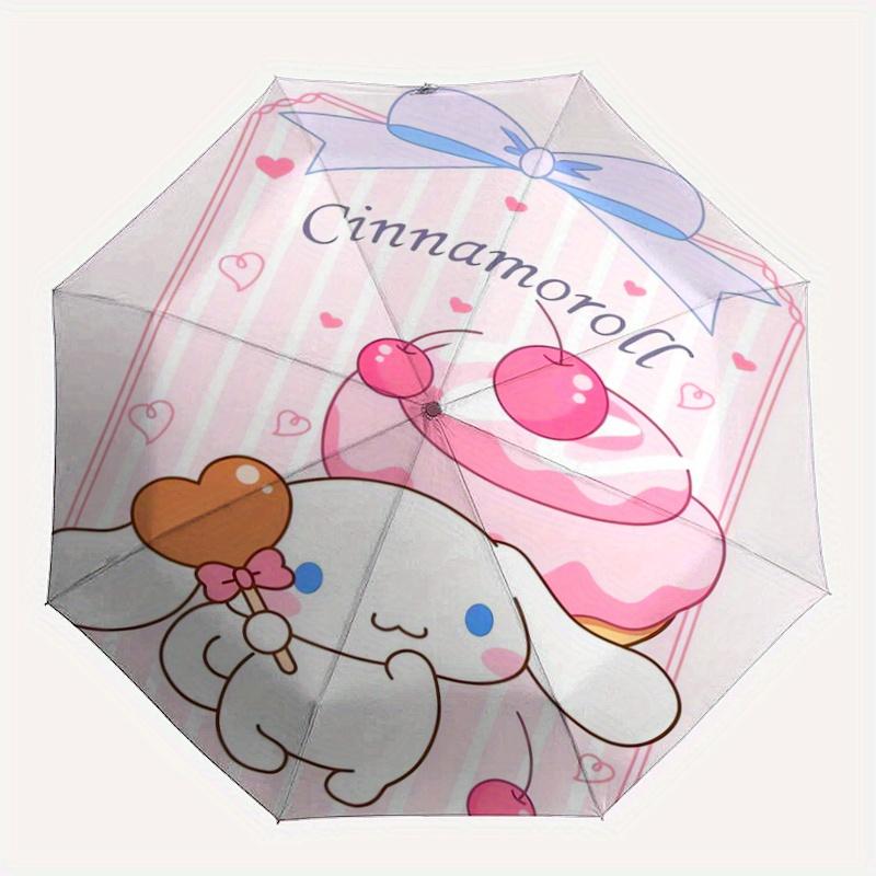1pc Sanrio Cherry Cake Cinnamoroll Cartoon Umbrella, Portable 3-Fold Compact Umbrella, Suitable for Camping, Hiking and Travel, Ideal Easter Birthday