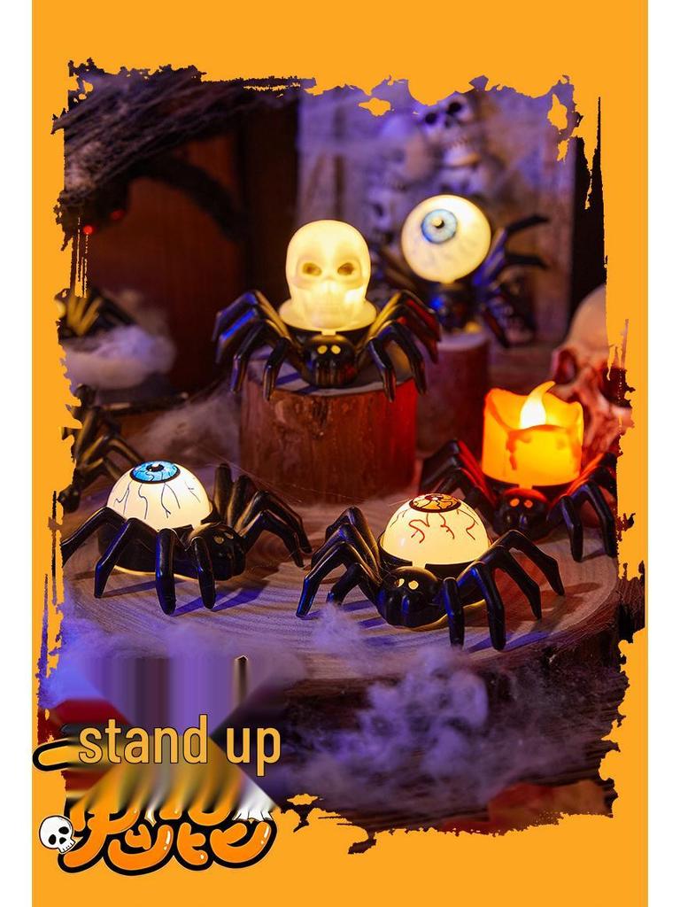 LED Halloween Pumpkin and Spider Candle Lights for Kids - Festive Atmosphere & Decoration Gift
