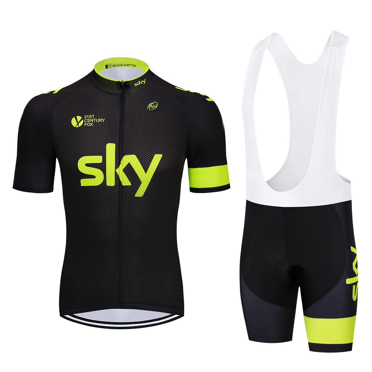 

Bicycle Clothing Sky Team Mountain Bike Bicycle Team Edition Cycling Suit Set Strap Short Sleeve Set 2026 Summer Breathable Cycling Suit Set XXL