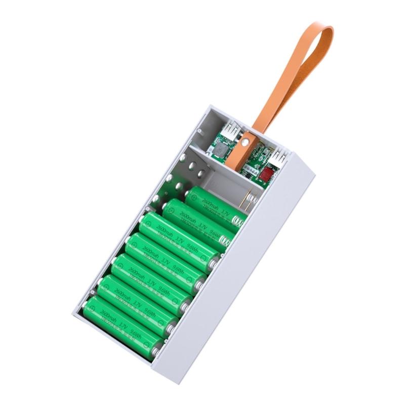 24x18650 Battery Storage Box PD Quickly Charge Powers Bank Case Support Wireless Charging/Quick Charging Functions