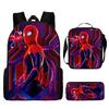 Kuromi Horror Smile Game Brawl Stars Vintage Backpack Set of 3, Multi-Functional Large Capacity School Bag Accessories