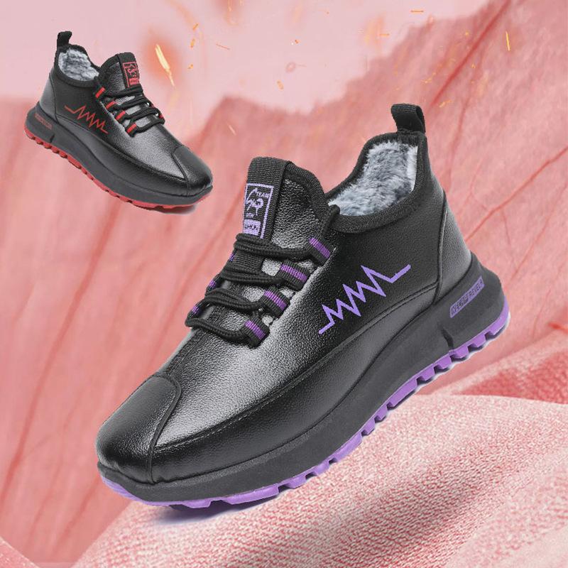 Winter new old Beijing fashion casual middle-aged and elderly shoes waterproof and non-slip flat mother short boots velvet warm shoes