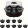 1pc 13-Hole Round Seedling Box - Hydroponic Planting Tray with Clear Grid Lid, Lightweight Durable Plastic for Succulents,Bean Sprouts,Vegetable Seeds