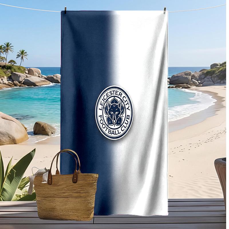 Leicester City Fußball Druck Strandtuch, Großes Weiches Schnelltrocknendes Handtuch für Strand Camping Schwimmen