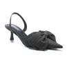 New Popular Striped Bow Ladies Mules Pointed Toe Low Heel Back Strap Pumps Elegant Casual Comfortable High Heels Sandals