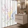 1pc Spring Floral Shower Curtain - Water-Resistant Polyester, Machine Washable, Artistic Theme, 12 Hooks, Grommet Top