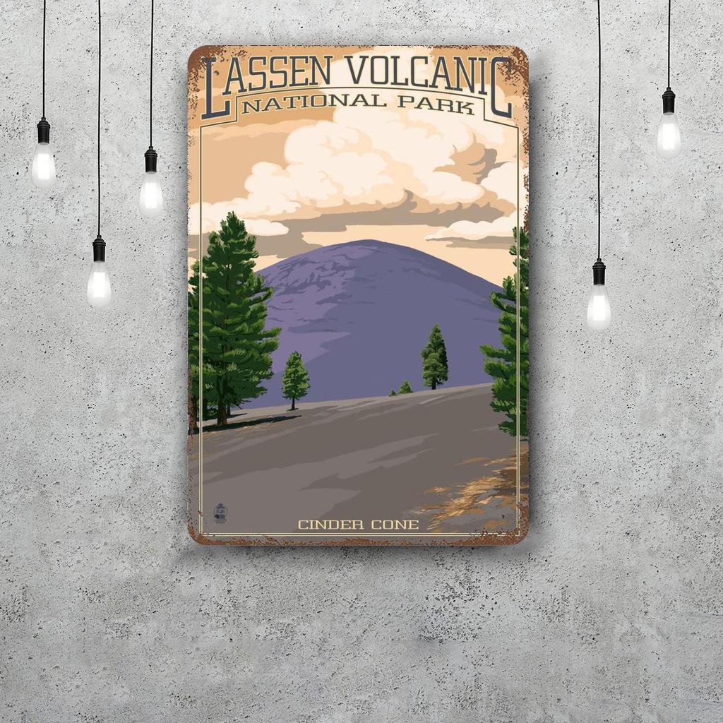 Lassen National Park Retro Vintage Tin Sign Poster Decorative Plaque Metal Plate Wall Decor